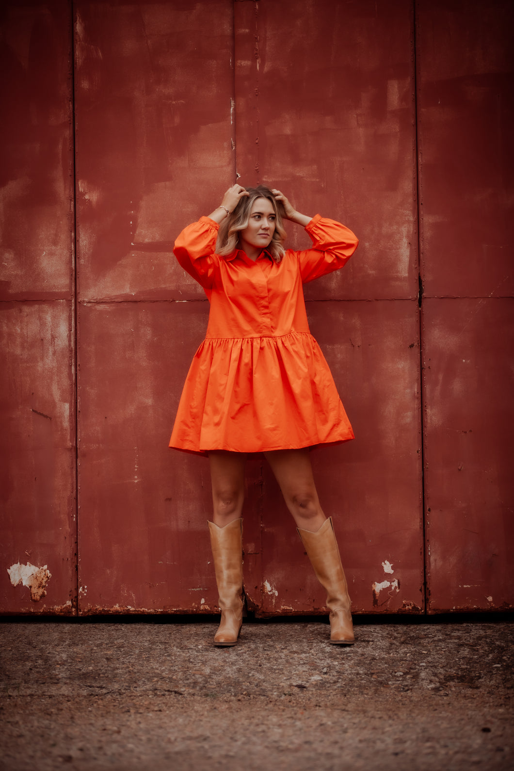 Blondie Dress- Burnt Orange